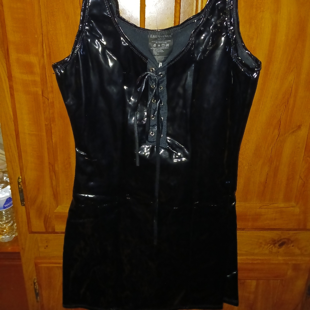 Leg Avenue Black Faux Leather Dress